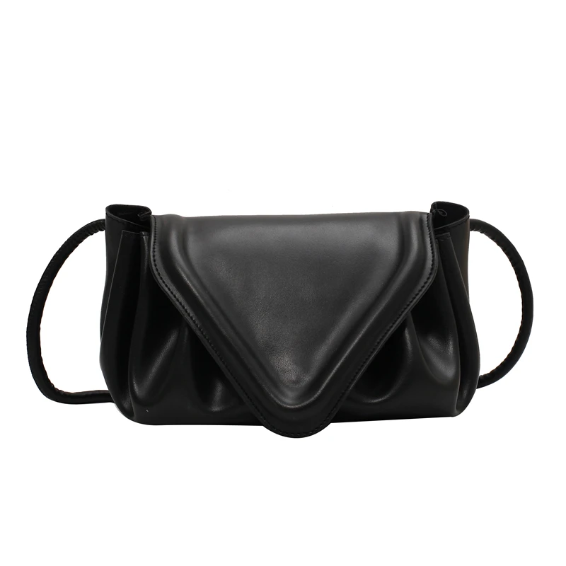 

Yellow Small Soft PU Leather Triangle Flap Crossbody Bag for Women 2021 Shopper Trends Luxury Shoulder Purses and Handbags Blue