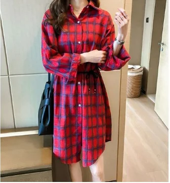 Стильная клетчатая рубашка Женская Студенческая свободная универсальная