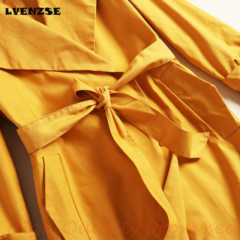 LVENZSE женские плащи осенние длинные пальто Sacos De Mujer Vestir Abrigo для женщин чистый цвет |