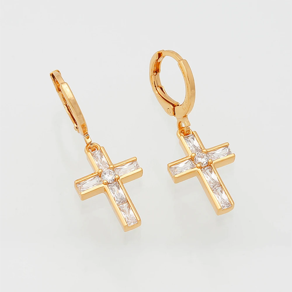 Mchic, роскошные геометрические серьги с крестом, высокое качество, циркон, медь, золото, ювелирное изделие, свисающие серьги для женщин, вечерние, Bijoux Femme