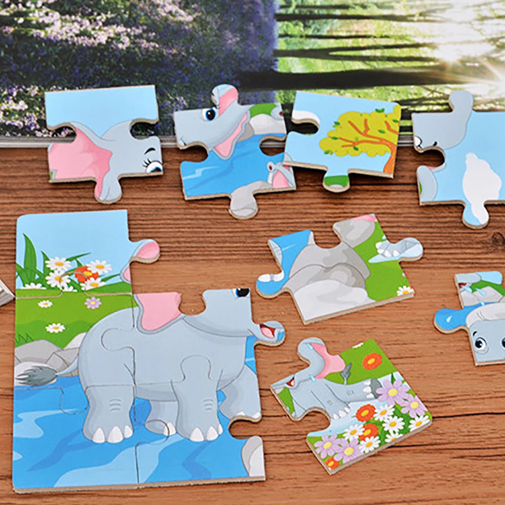 Kids Puzzles Board Toy Wooden Colorful Dinosaur Zebra Animal Jigsaw Intelligent Educational Toys For | Игрушки и хобби