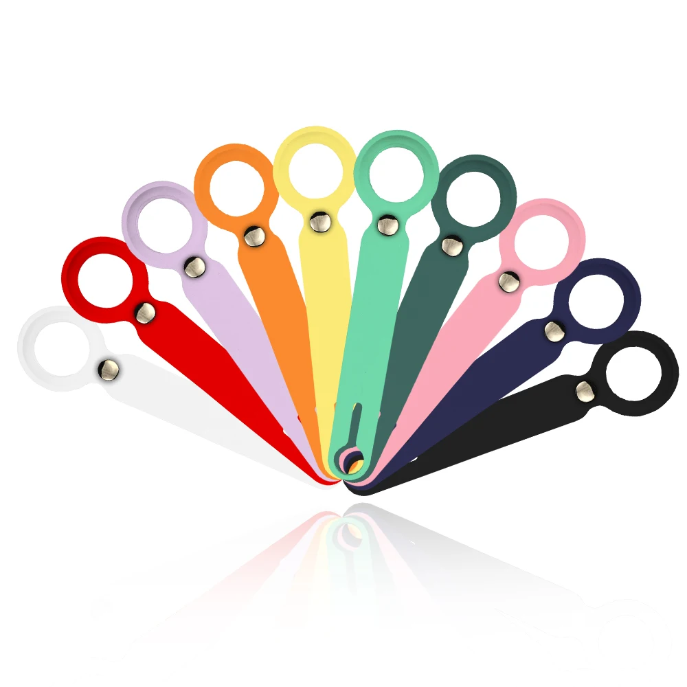 

For Apple Airtags Tracking Device Case For Airtags Anti-lost keychain Portable Simple Liquid Silicone Colors Protective Cover