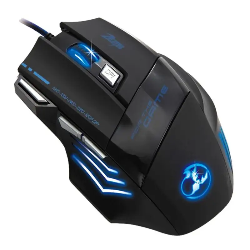 ZELOTES T-80 Проводная игровая мышь USB T80 5500 dpi 7 кнопок подсветка светодиодный оптическая компьютерная мышь геймерская мышь для настольного ПК ноутбука