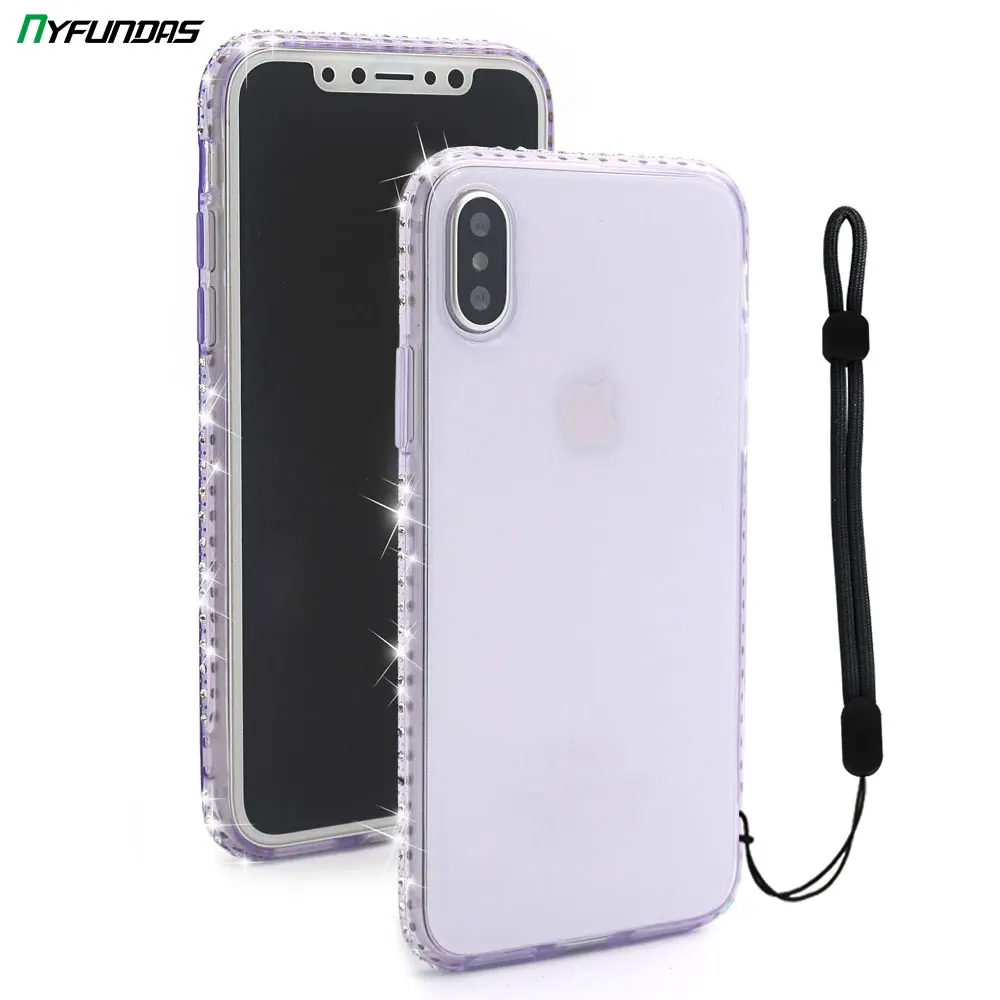 Стразы цветной градиентный блестящий чехол для iPhone 11 Pro Max X XS XR 8 Plus 7 6 S прозрачный