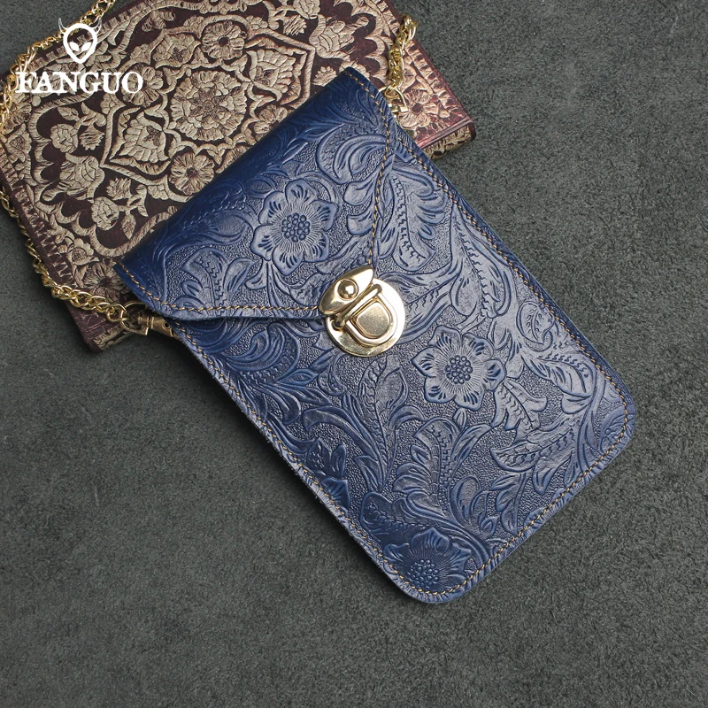 Универсальная сумка для сотового телефона из натуральной кожи с карманом на