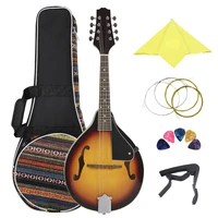 8 string guitar a style basswood acoustic mandolin beginners adults musical instrument sunset color mandolin with bag capo picks