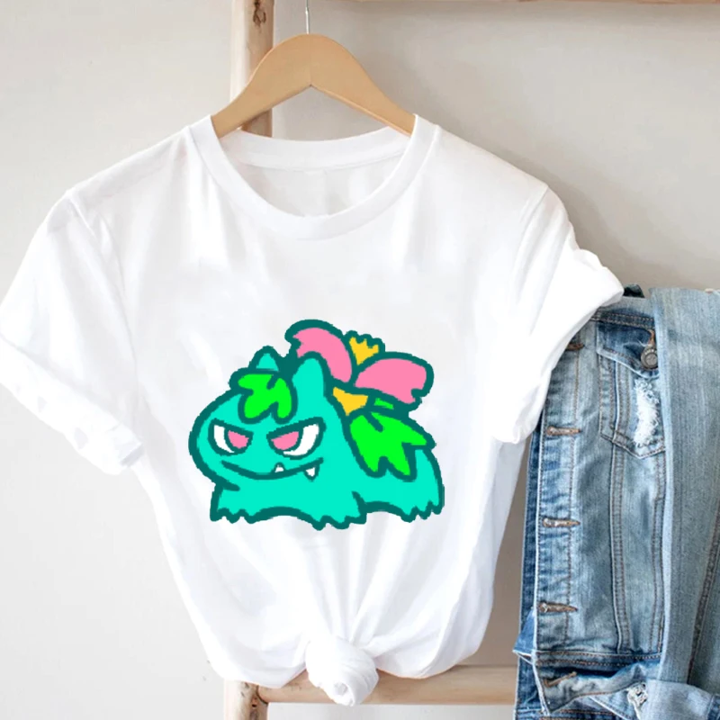 

Anime Loose Graphic Women's Summer T-Shirts Y2k Aesthetic Goth Angry Polychrome Dinosaur T-Shirts For Girls Urban Tee Funny