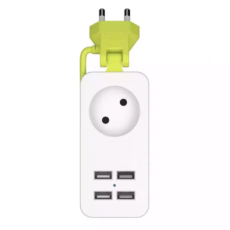 1 outlet 4USB Силовая лента 1/2, штепсельная вилка европейского стандарта 1200 Вт, 250 В, кабель 1,5 м, настенная многоразъемная портативная 4 usb-порта для мобильных телефонов, смартфонов, планшетов - Тип: 1 outlet 4USB