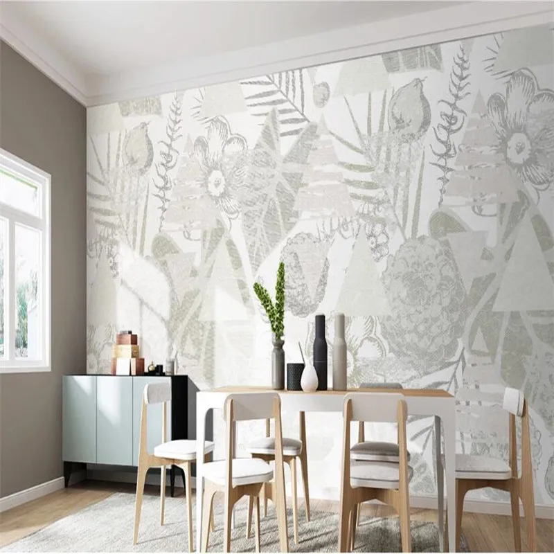 3D печать на заказ Настенные обои Milofi в скандинавском стиле тропические растения