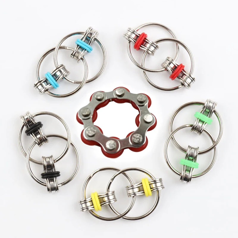 

Антистрессовые игрушки для взрослых с аутизмом ADHD, кольцо для ключей, ручной Спиннер, тройной Спиннер, игрушка для повседневного использова...