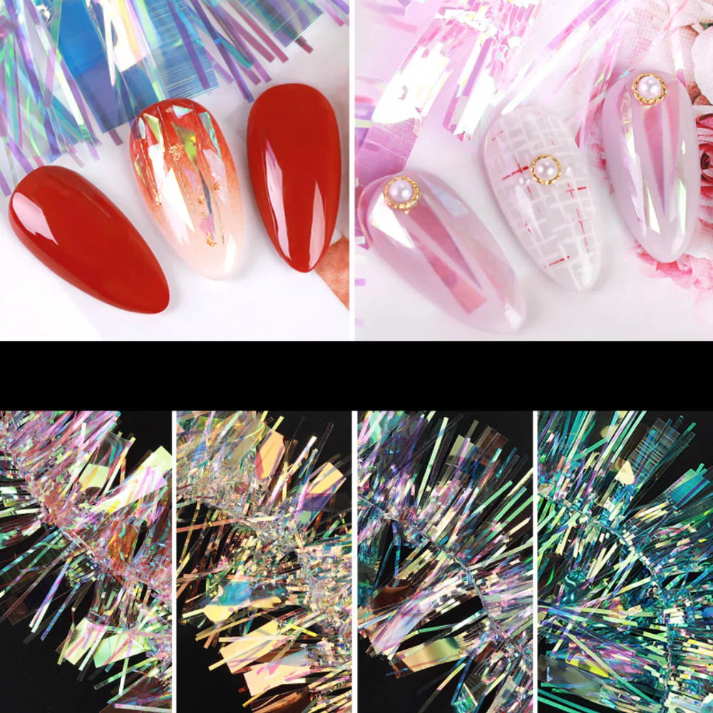 1 шт красочные наклейки для ногтей Aurora glass paper beauty Design Nail Art аксессуары | Красота и