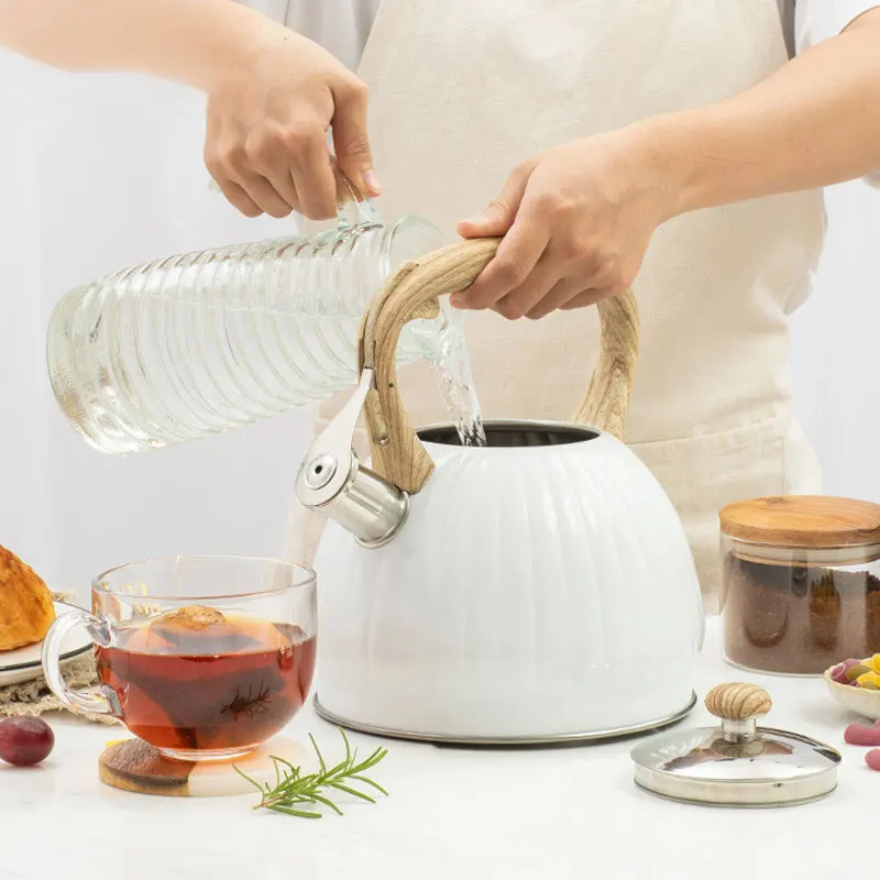 3.5L свисток чайник Нержавеющая сталь Чай Кемпинг Кухня горячей воды кастрюля с