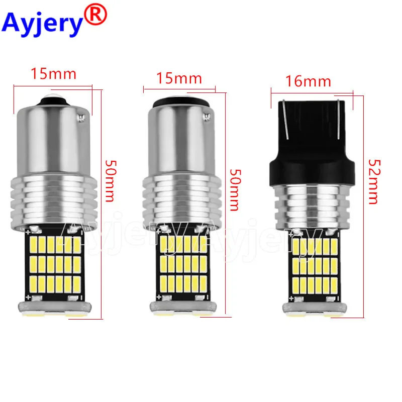 AYJERY 10 шт. 12 В 4014 45 SMD 1156 BA15S 1157 BAY15D Автомобильные светодиодные фонари желтого