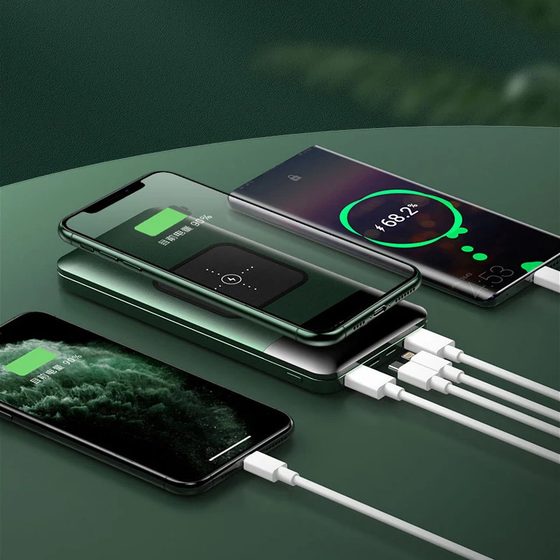 22.5W Super Fast Charging 20000mAh Power Bank Qi Wireless Charger Poverbank for Huawei iPhone 12 X Samsung S20 Xiaomi Powerbank | Мобильные