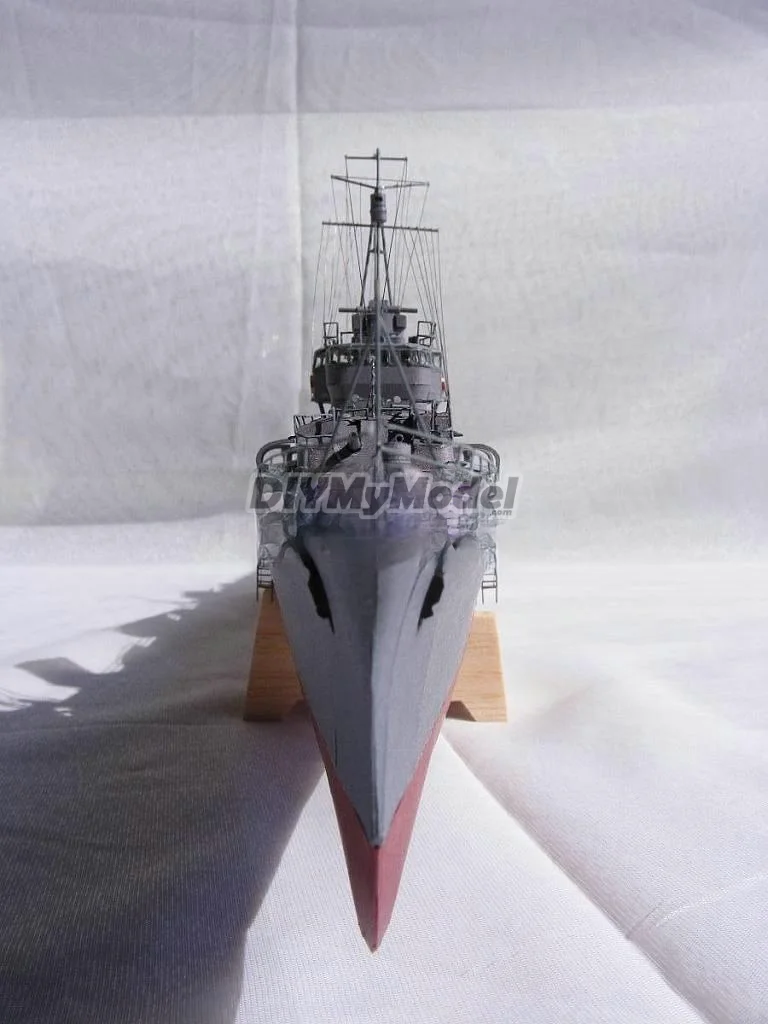 DIYMyModeI-modelo de papel de la Segunda Guerra Mundial, destructor de la Marina japonesa, clase kagero, Yukikaze-2