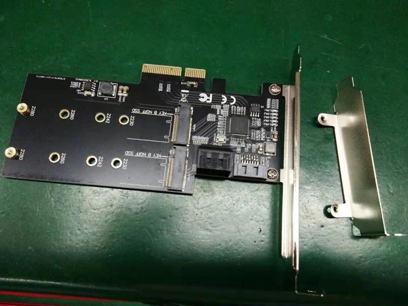 M2 SATA Raid контроллер карты PCI Express X4 на 2 порта SATA 3,0 6 Гбит/с+ 2 порта M.2 NGFF SSD B Ключ Поддержка RAID0 RAID1 AHCI режим