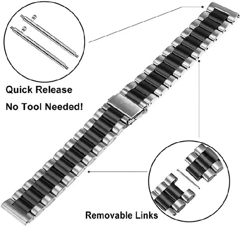 

Stainless Steel Wristband Replacement Watch Band Smartwatch Accessories Compatible with Huawei Watch 3/Watch3 pro