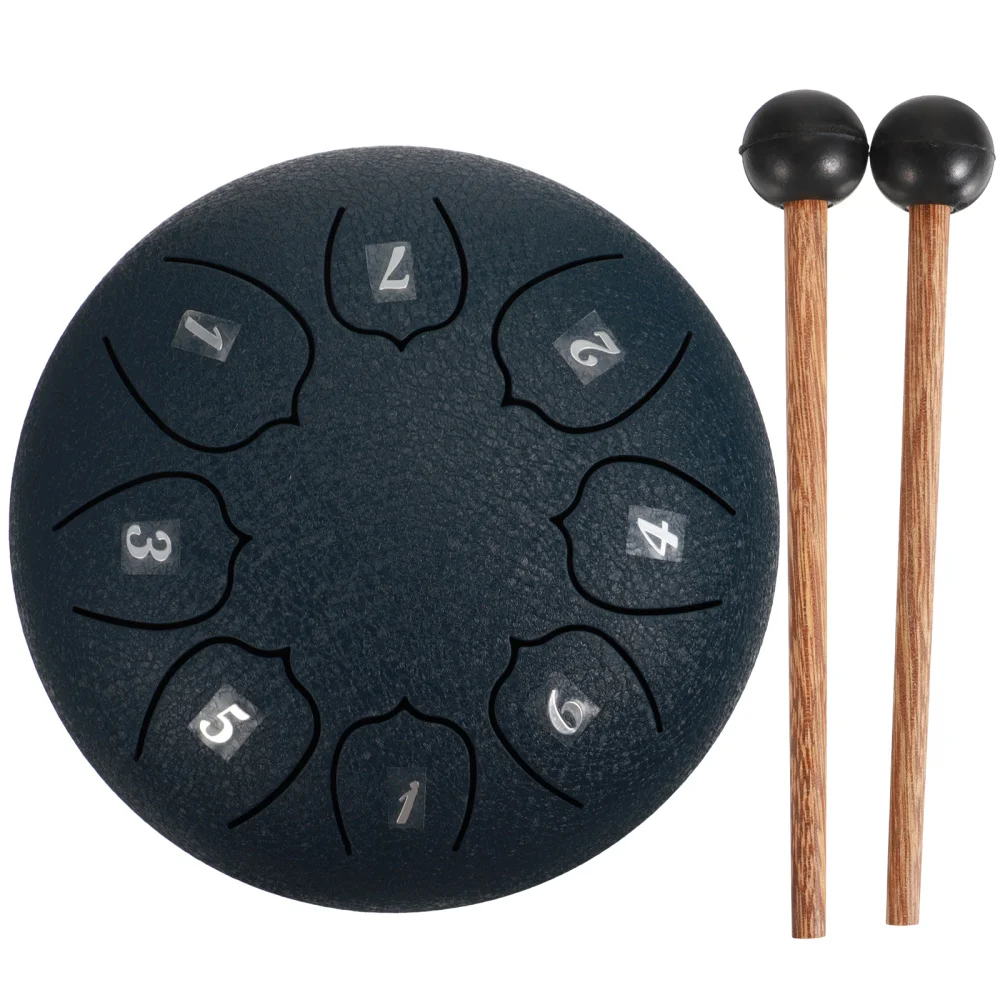 

1 Set Tongue Drum 6 inch 8 tone Drum Handheld Tank Drum Percussion Instrument