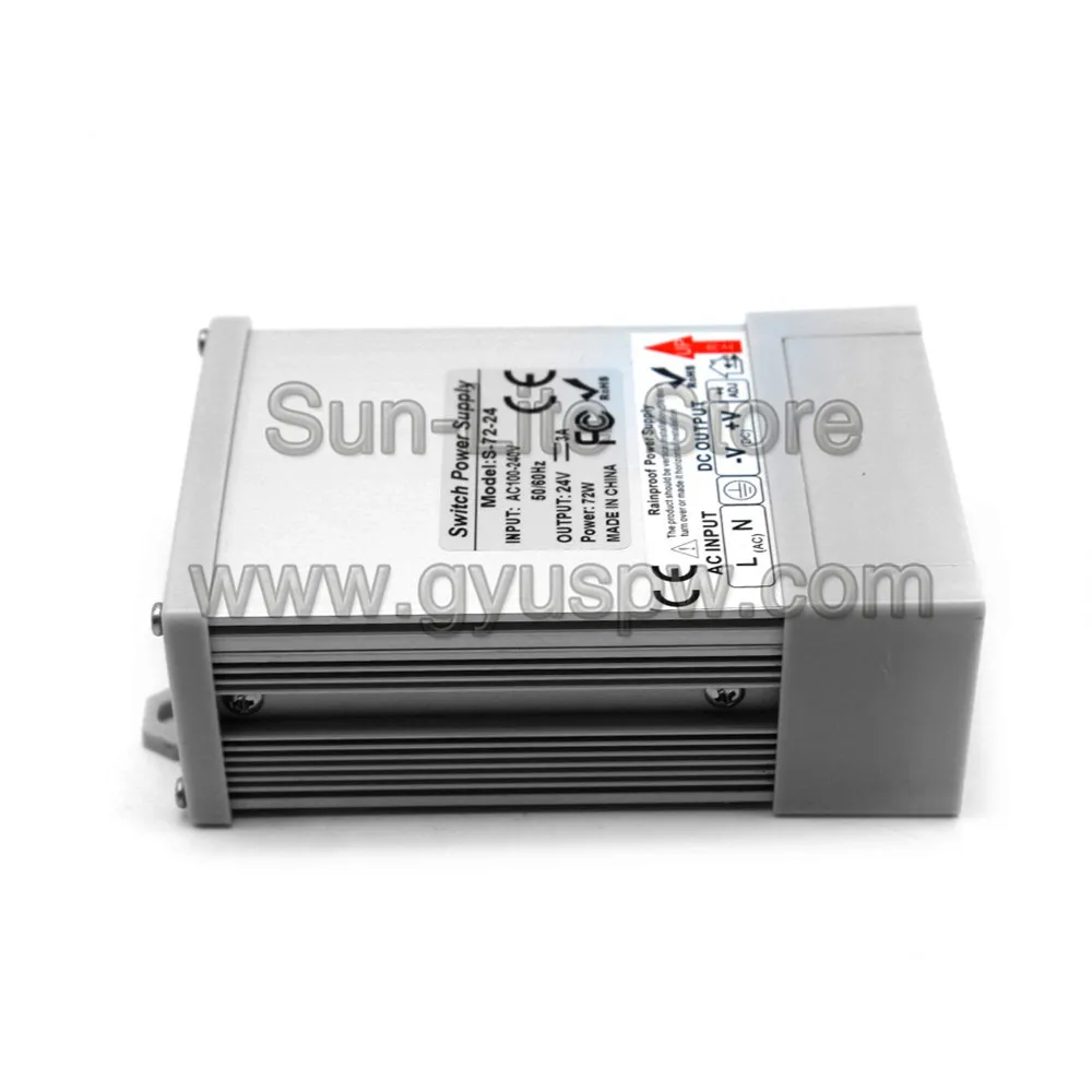 Непромокаемый источник питания DC24V 3A 72 Вт трансформаторы AC-DC 24 в наружный адаптер