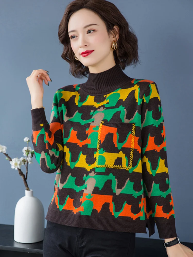 Шотландские полумисс Гао Ling Свитера Осень и зима 2021 Новая Женская Короткая