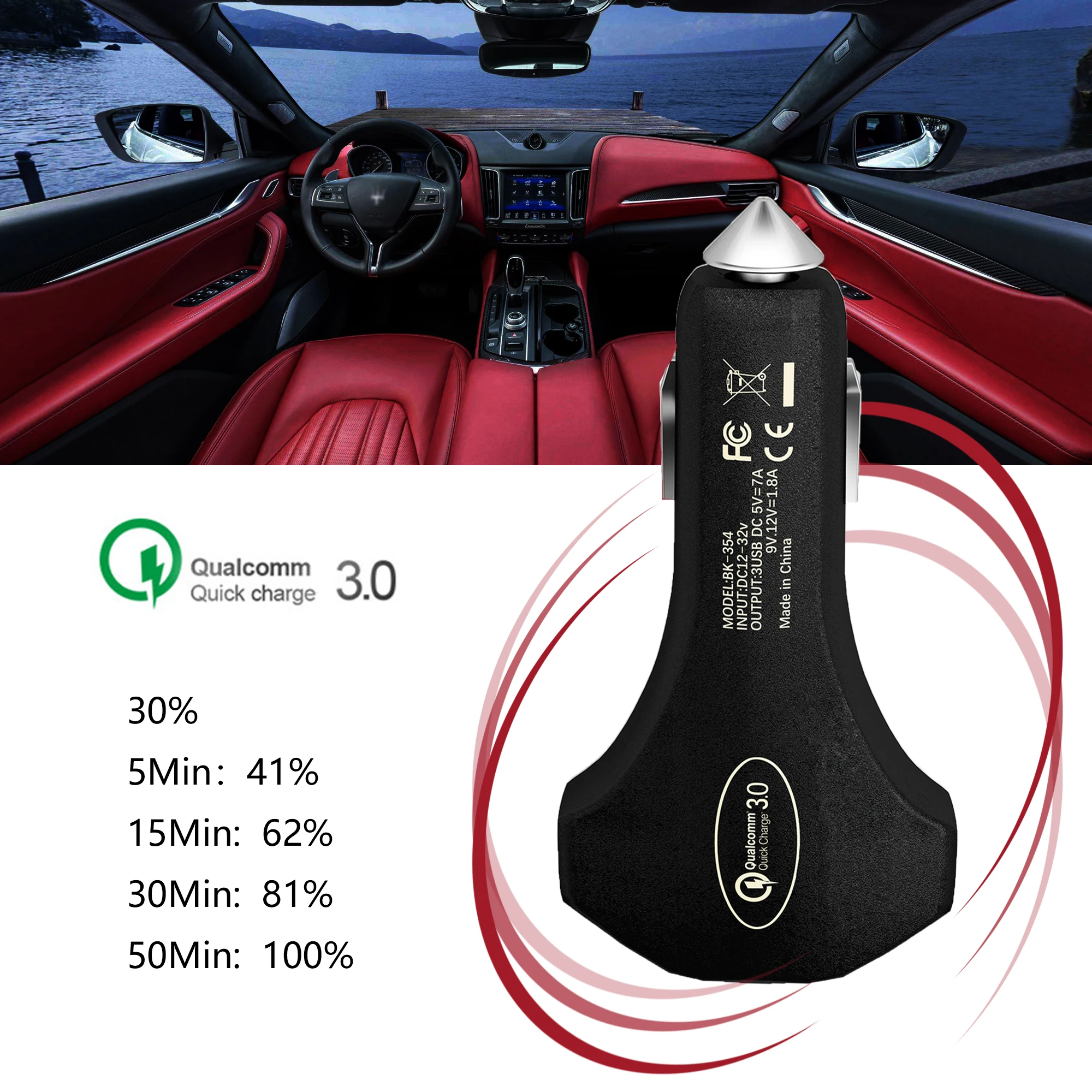 Автомобильное зарядное устройство QC 3 0 USB C быстрая зарядка автомобильное быстрое