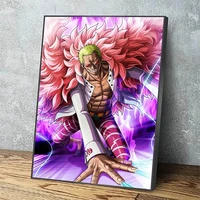 hd prints roronoa zoro painting home decor modular poster pink fire japan anime wall art canvas pictures modern for living room