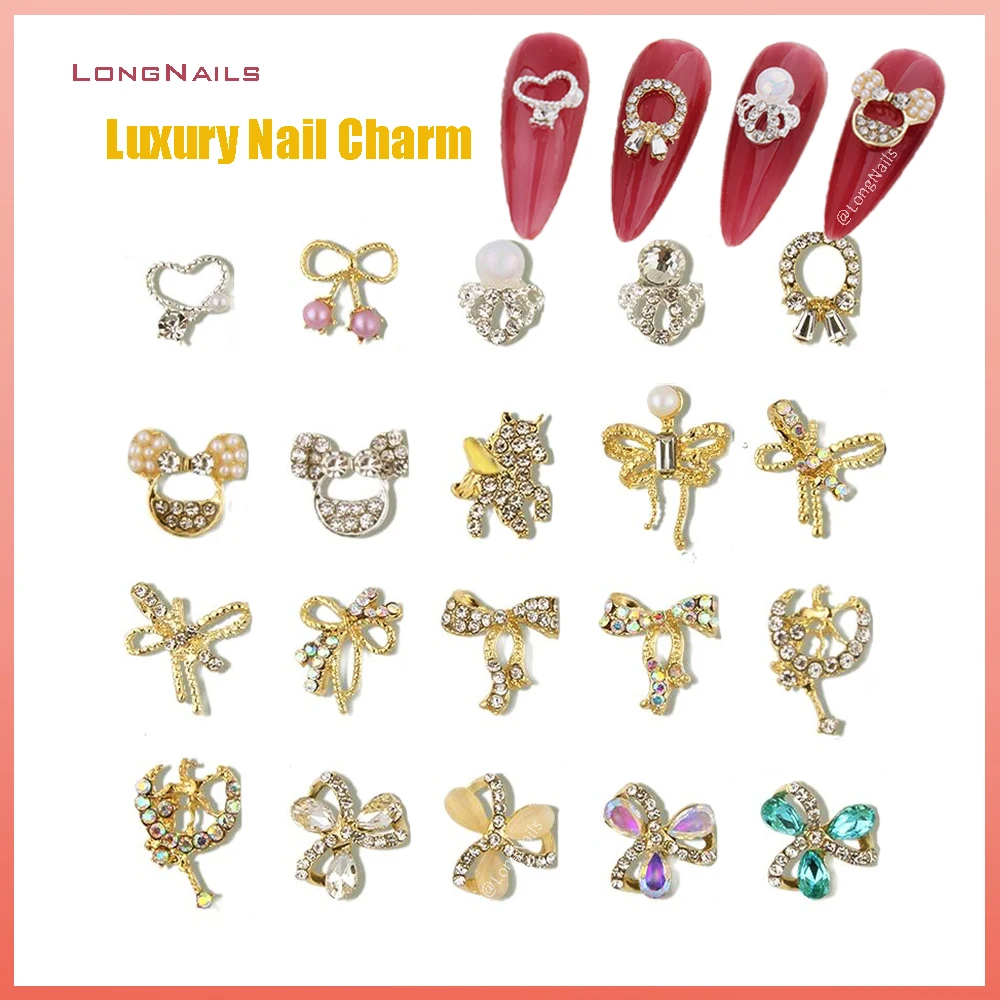 

10pcs/lot Baroque Myth Unicorn Nail AB Charms Mouse Head Rhinestones Horse God Bowknot Windmill Jewelry Nail Art DIY Charm 1112