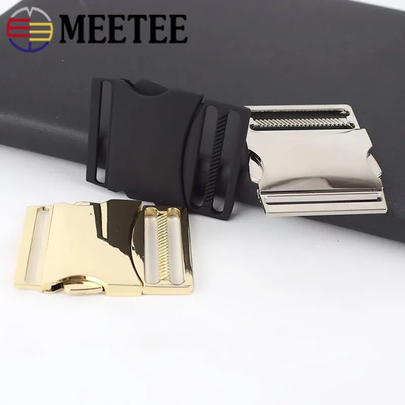 Meetee 2 шт. 40 мм Металлические съемные пряжки регулируемые боковые застежки для