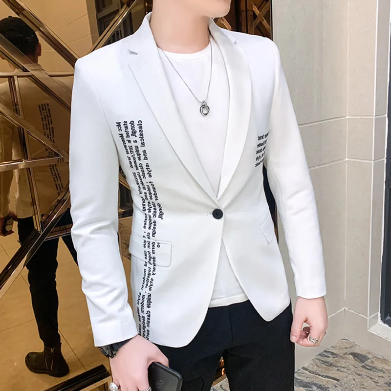 Мужской свадебный костюм певицы приталенный мужской пиджак черный блейзер