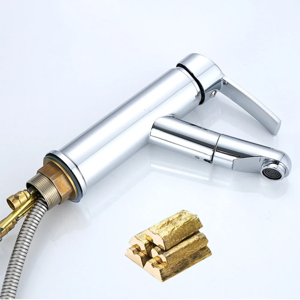 

Cold and Hot Single Hole Water Basin Sink Out Mixer Tap Swivel