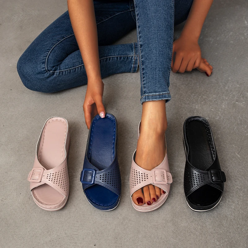 

2021 Summer New Slippers Fish Mouth Women Shoes Casual Platform Sandals Fashion Comfortable Wedge Beach Women Sandals Adult