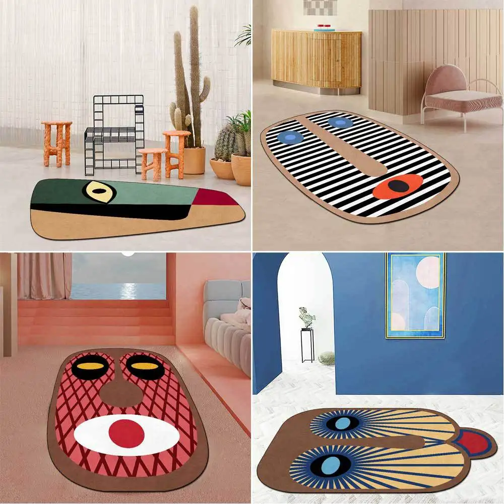 

Thick Irregular Carpet Geometric Nordic Abstract Human Face Carpets For Living Room Bathroom Floor Mat Bedroom Decor Bedside Rug