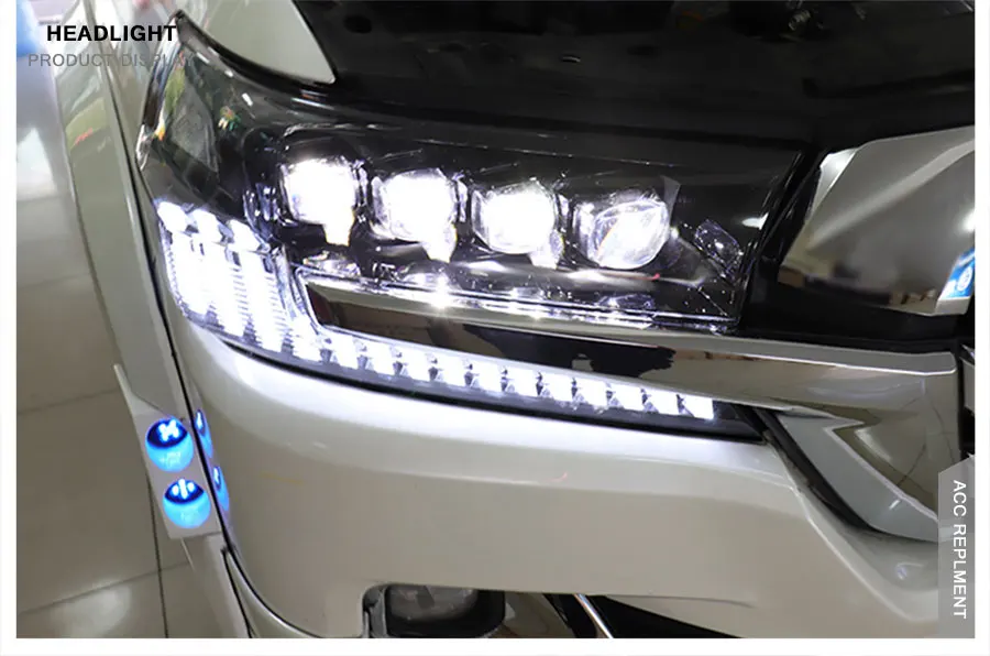 2 шт. светодиодный фары для Toyota Land Cruiser- светодиодный Автомобильные фары ангельские глазки все светодиодный протовотуманная подсветка Габаритные огни