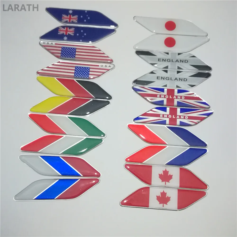 

Universal Germany Italy England France US Russia Canada Japan Aus National Flag Fender Decoration Emblem Badge Decal Sticker