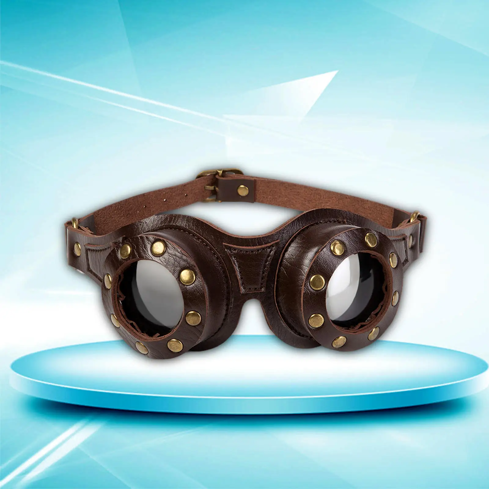 

Steam Punks Glasses Cosplay Gentleman Leather Steampunk for Party Adult Man