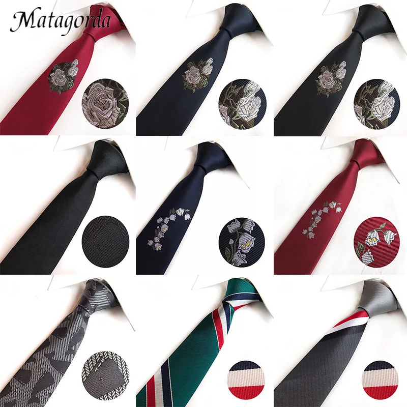 

Галстук мужской шелковый, с вышивкой розы, 6 см, Matagorda, узкий галстук