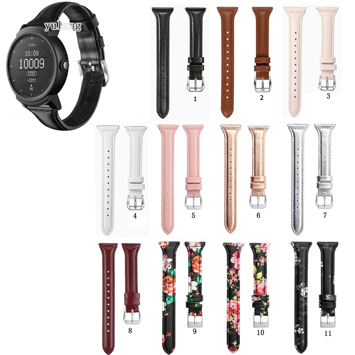Тонкий кожаный ремешок для часов 20 мм 22 Haylou LS02 Ticwatch 2 E браслет Pro E2 S2 GTX Pro3/Pro 2020/Pro 4G |