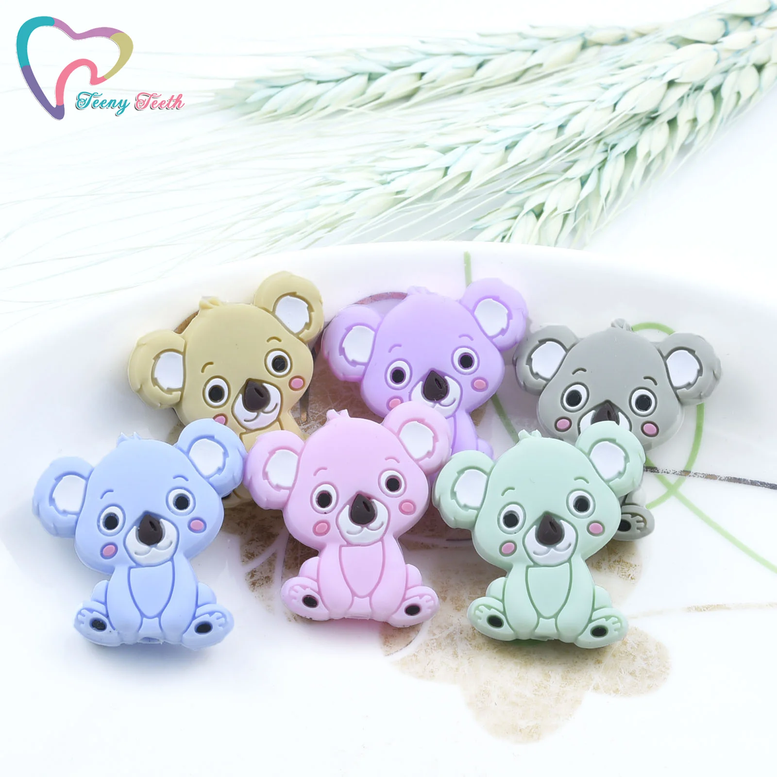 

Teeny Teeth 10 PCS BPA Free Silicone Koala Teething Beads DIY Animal Cartoon Baby Chewing Pacifier Dummy Sensory Toy Accessories