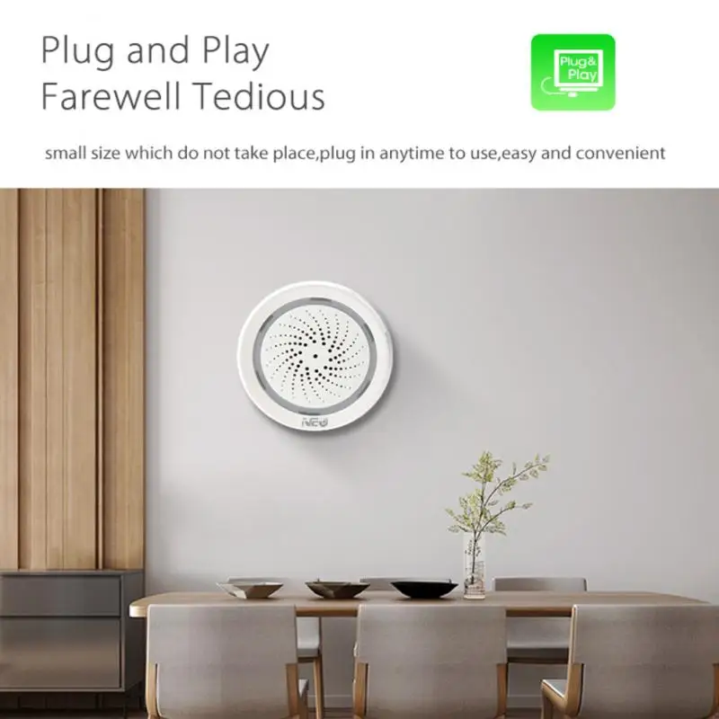 Смарт-будильник NEO Tuya Wi-Fi с датчиком температуры и влажности сирена 3 в 1 USB