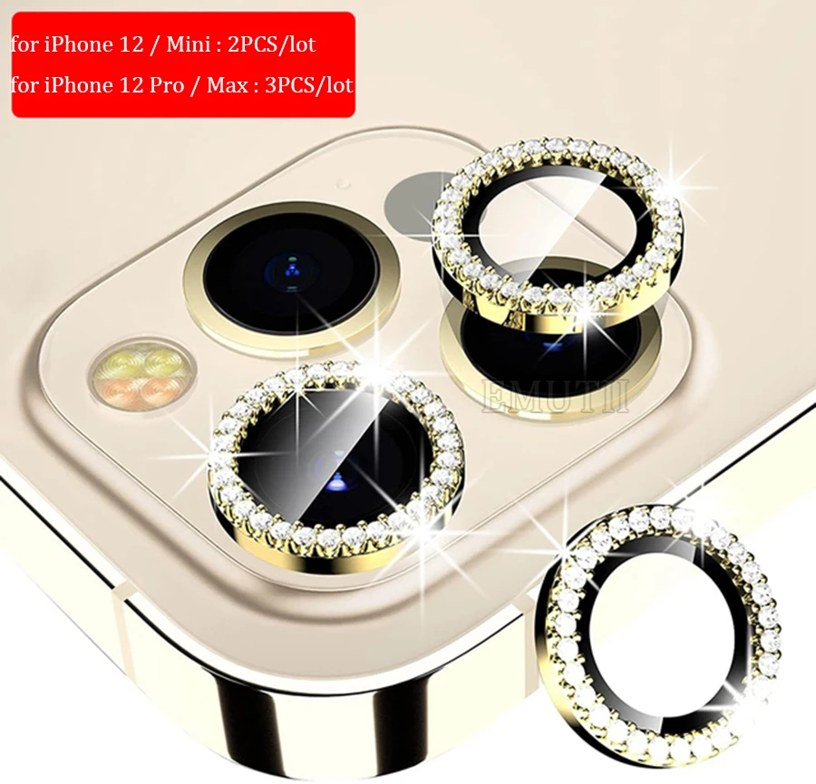 Diamond Camera Lens Cover For iPhone 12 13 14 Pro Max Plus Metal Case Camera Protector 11 Mini Glass iphone14 iPhone13Pro Len