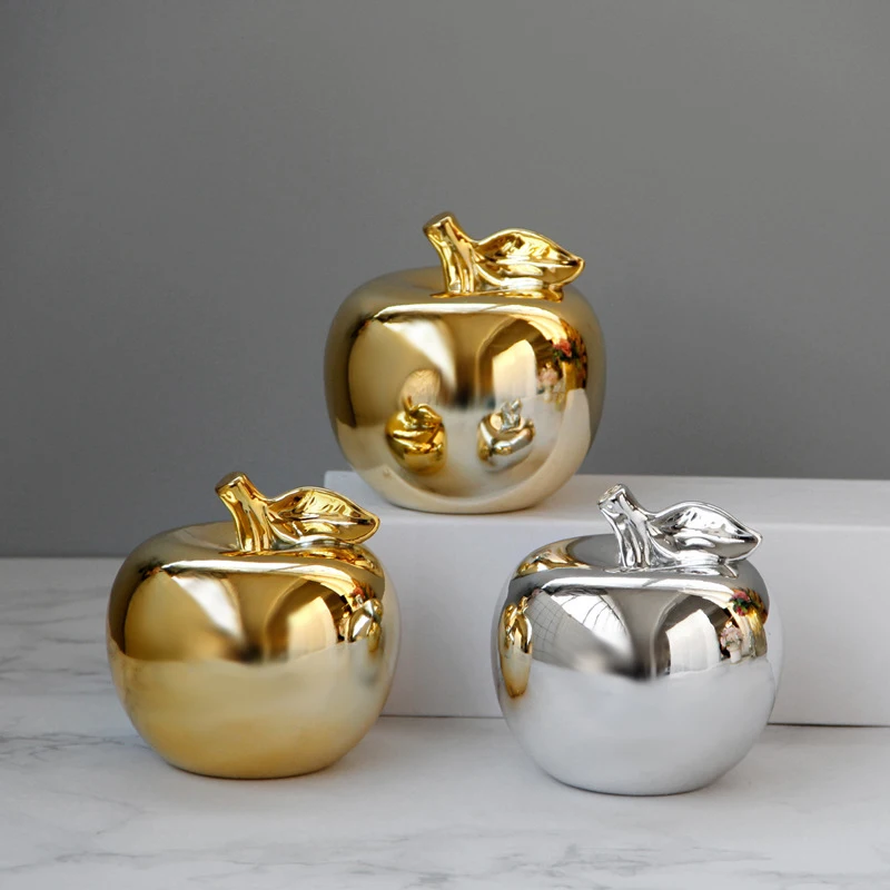 

Ceramic Apple Figurines Christmas Fruit Decoration Apple Model Ornaments Figurines Props Home Decoration