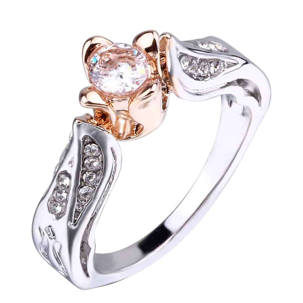 Milangirl розовое золото роза цветочное кольцо Свадебные ювелирные изделия anillos mujer
