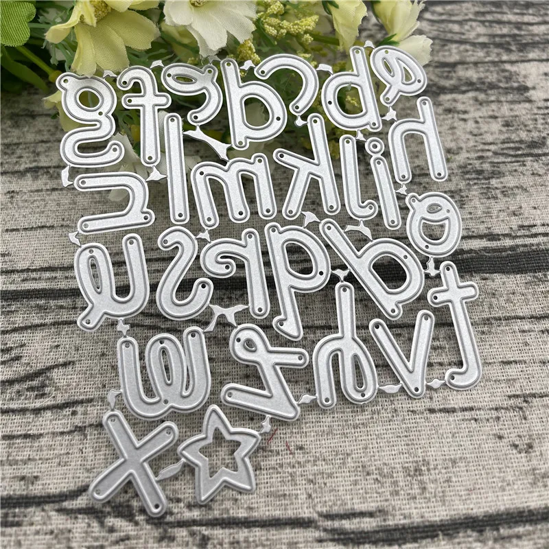 Граффити Lowercase 26 Алфавит комбинированные металлические Вырубные штампы для DIY