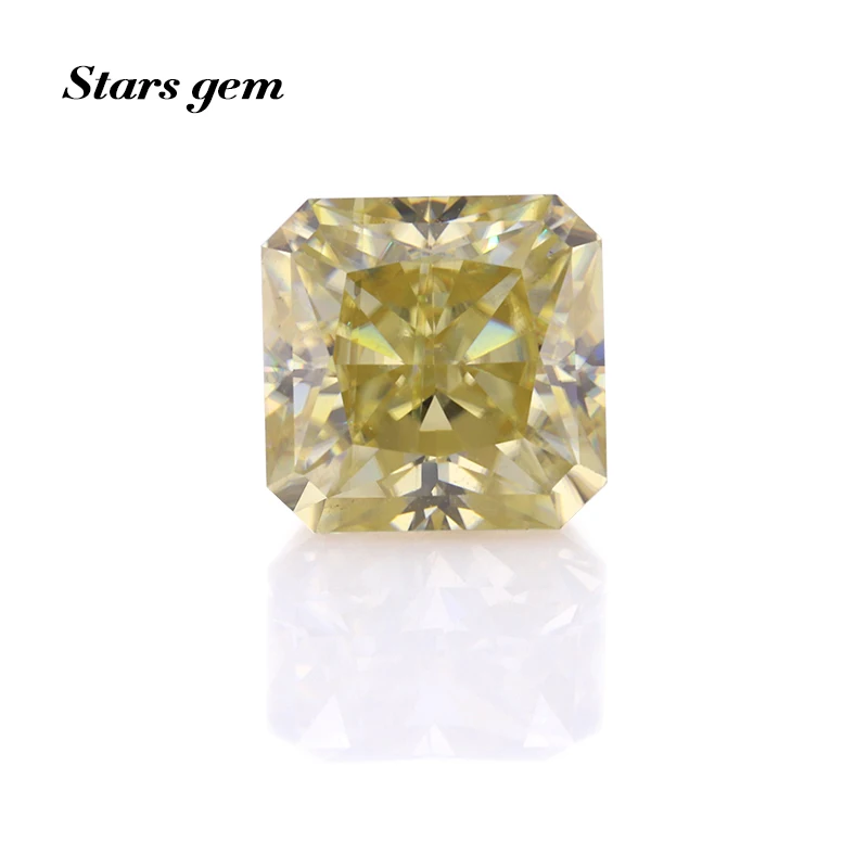 1-7 карат желтого цвета восьмиугольная сияющая огранка свободные муассаниты