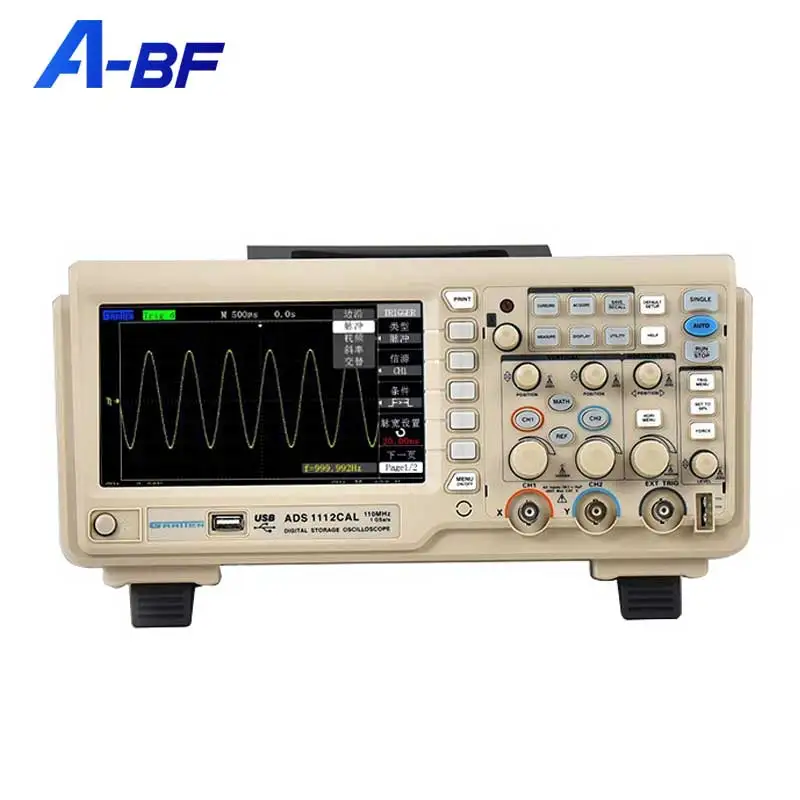 

A-BF Digital Oscilloscope 2 Analog Channels 200MHz 110MHz Bandwidth 1GSa/s USB Host Storage Oscilloscope Color Screen 20K 40K