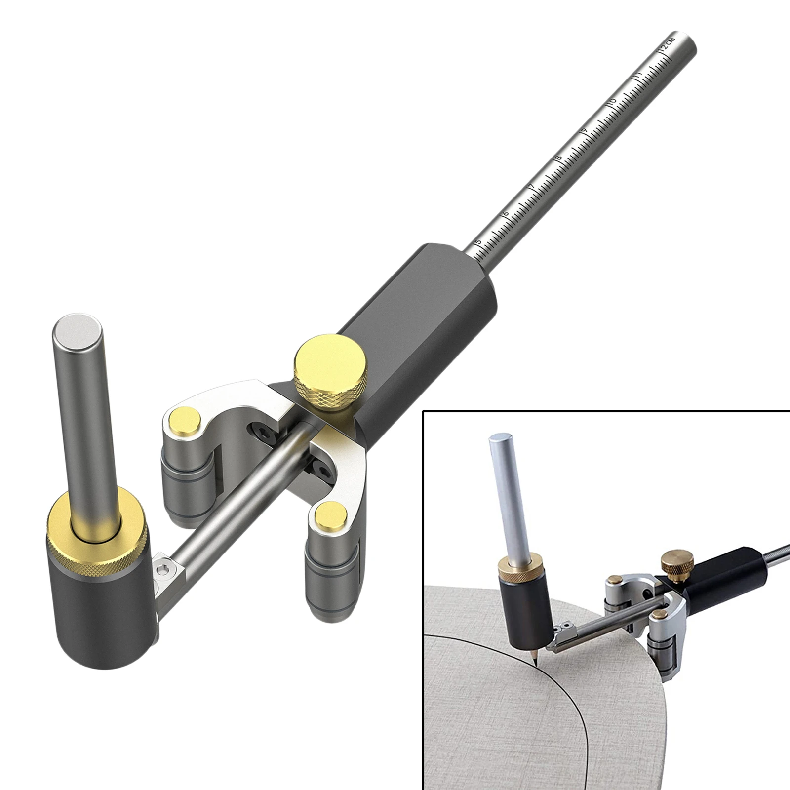 

Woodworking Linear Arc Dual-purpose Scriber Parallel Line Drawing Tool 0-120