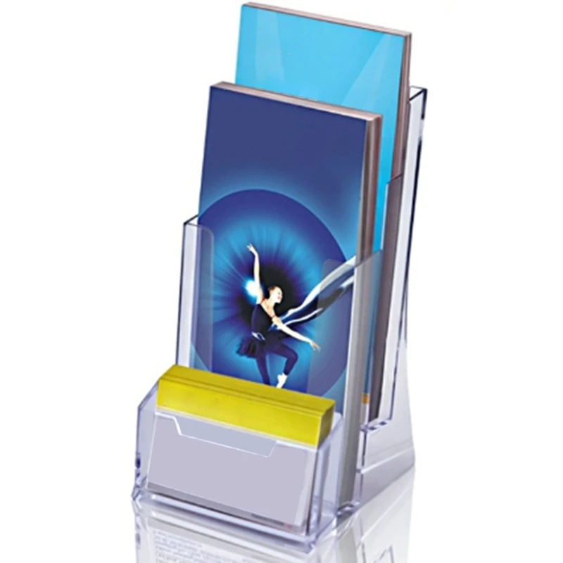 Прозрачная книжная полка офисный трехслойный держатель для файлов визитная