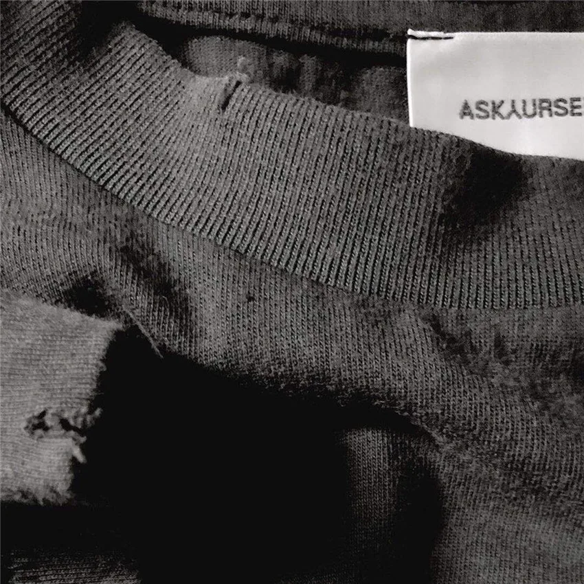 

Askyurself T shirts Men Women Top Tees Pocket Black Manual Splash ink Vintage Streetwear T-shirts harajuku