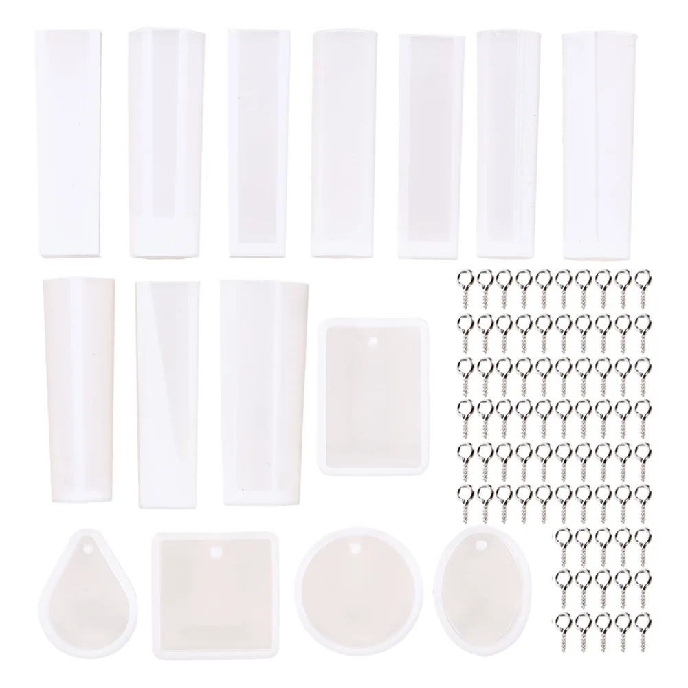 

115 pieces of crystal epoxy mold set Jewelry accessories epoxy mold 100 claw nails 15 accessories molds