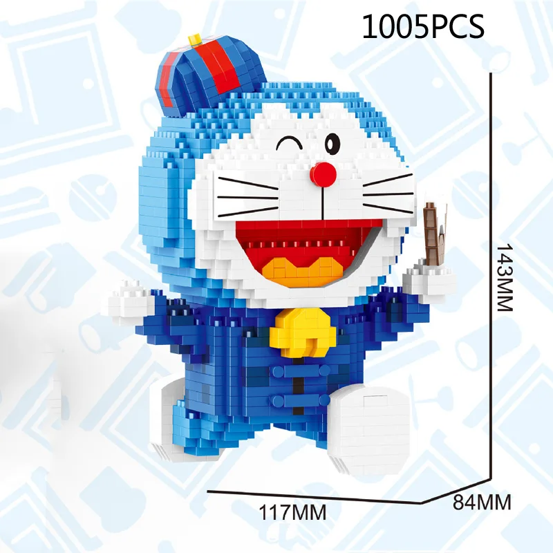 

Classic japan cartoon image micro diamond block doraemon robot cat building brick model nanobricks toys for children gifts